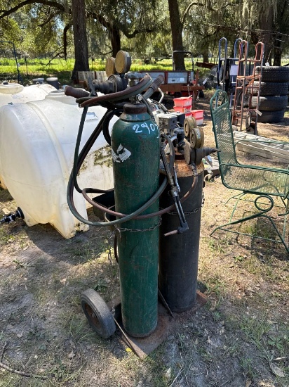 2903 - Torch Tank Cart-Guages And Hose