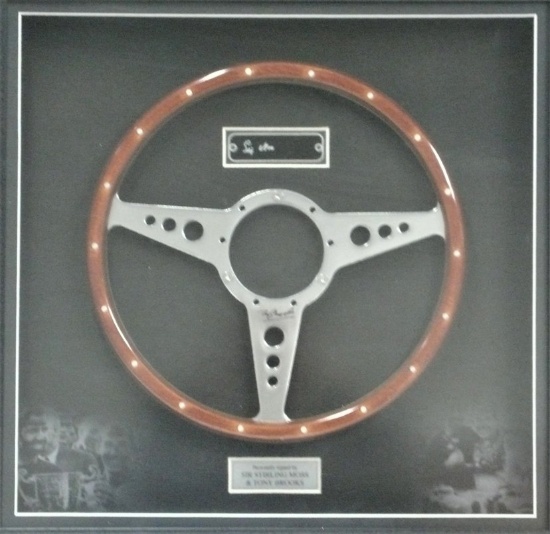 A signed steering wheel.