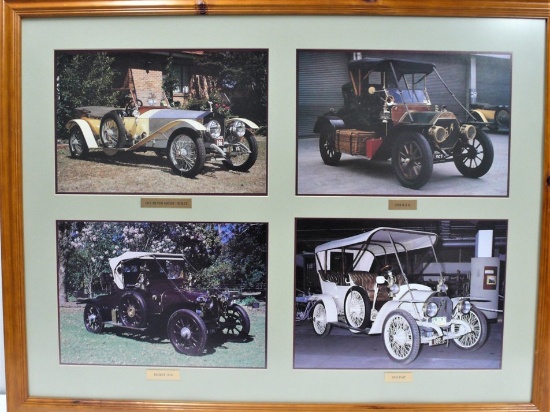 Three framed prints.