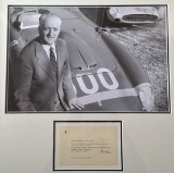 Enzo Ferrari Signed post card