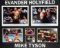 Evander Holyfield & Mike Tyson double-signed photographic display, comprisi