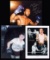 Three large colour photographs signed by the British boxers Henry Cooper, N