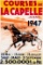 Large 1947 French poster for trotting races at La Capelle racetrack, signed