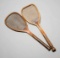 Flat top racquet by Frederick Rowe of Woolwich circa 1885, with original st
