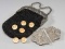 Victorian ladies tennis-themed evening bag, the black sequin bag mounted wi