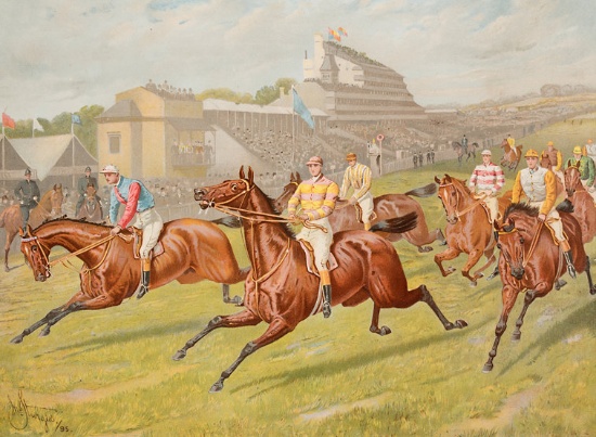 A London Illustrated News supplement print featuring the 1895 Derby won by