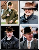 An album of signed photographs of National Hunt jockeys and trainers, in sl