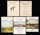 Five racecards including the 1953 Coronation Derby won by ''Pinza'' and the