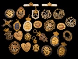 Nine Sandown Park Member's metal race badges, comprising 1882 (Lady's), 84,