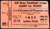 A ticket for the All Star Football Game East v West played at Soldier Field