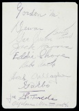 Album page signed by American sportsmen including Babe Ruth, Eddie Shore an