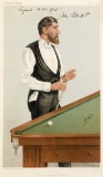 A rare signed Vanity Fair print of the Champion Billiards player John Rober