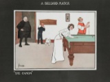 A set of four humorous Lance Thackery billiards prints,  all featuring a yo