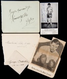 Boxing autographs, Tommy Farr signed newspaper picture, Howard Winstone sig