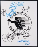 An autographed Boxing Hall of Fame logo photo print, 10 by 8in., signed by