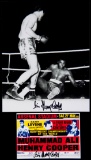 Henry Cooper signed photograph and postcard, the items relating to his two