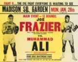 A promotional poster for the Joe Frazier v Muhammad Ali World Heavyweight C