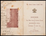 Signed Surrey CCC dinner menu in honour of the West Indian Cricket Team at