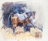 Peter Biegel (1913-1988) 'ARKLE' AT KEMPTON PARK signed, inscribed with tit