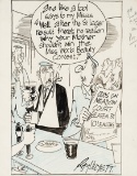 A Roy Ullyett original cartoon artwork featuring the 1965 St Leger, signed,