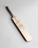 A fine & rare silver miniature model of a Jack Hobbs cricket bat, hallmarke