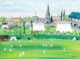 John Paddy Carstairs (1910-1970) CRICKET MATCH signed, watercolour & gouach