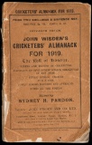John Wisden's Cricketers' Almanack for 1919, front & back wrappers detached