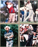 A framed presentation comprising four colour photographs signed by the golf