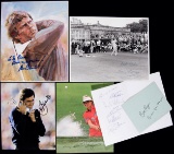 Good selection of golfing items including autographed memorabilia, 10 by 8i