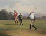 Michael Matthews (born 1933) 120 TO GO a golf painting featuring Laidlaw Pu