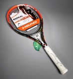 Andy Murray signed tennis racquet, signed to the white handle in silver mar