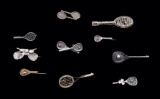 A group of ten ladies brooches modelled as tennis racquets, decorative mode