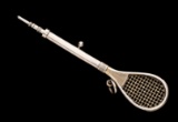 Sampson Mordan silver propelling pencil designed as a tilt-head tennis racq