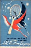 French advertisement poster for ''Martin-Legeay'' tennis racquets, the artw