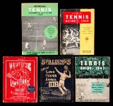 Five American lawn tennis guides, Spalding's 1912, Wright and Ditson's 1929