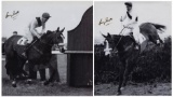 A pair of framed 1960 Grand National photographs signed by Merryman II's wi
