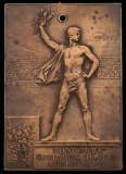 Paris 1900 Olympic Games winner's plaque, bronze, rectangular, designed by