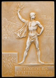 Paris 1900 Olympic Games 'Concours d'Automobiles' silver-gilt award plaque,
