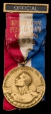 An official's medal for the 1932 International Post-Olympic Games in Chicag