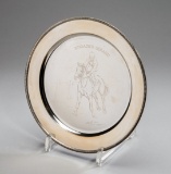 A silver plate commemorating the achievements of the champions racehorse ''