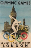 London 1948 Olympic Games official poster, designed by Walter Herz (1909-19