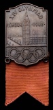 London 1948 Olympic Games participant's badge for athletics, design with Ol
