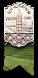 Rare London 1948 Olympic Games official's badge for canoeing, silvered, des