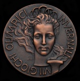 Cortina 1956 Winter Olympic Games participant's medal, bronze, 45mm, by C.