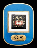 Innsbruck 1964 Winter Olympic Games Olympic Committee badge, gilt-metal & l