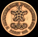 Calgary 1988 Winter Olympic Games participation medal, bronze, 64mm, by C.