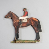 A painted wooden cut-out of the racehorse Aloysia, the reverse signed F. Va
