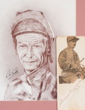 The autographs of the great champion jockeys Gordon Richards and Lester Pig