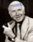 Matt Busby signed photograph, 10 by 8in. b&w signed in blue ink and inscrib