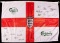 Signed Carlsberg sponsor's England football flag, 20 signatures in black ma